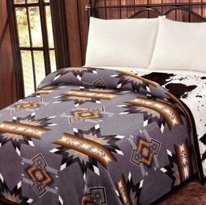 Western Linen MIA Country Thick Fleece Blanket NWT